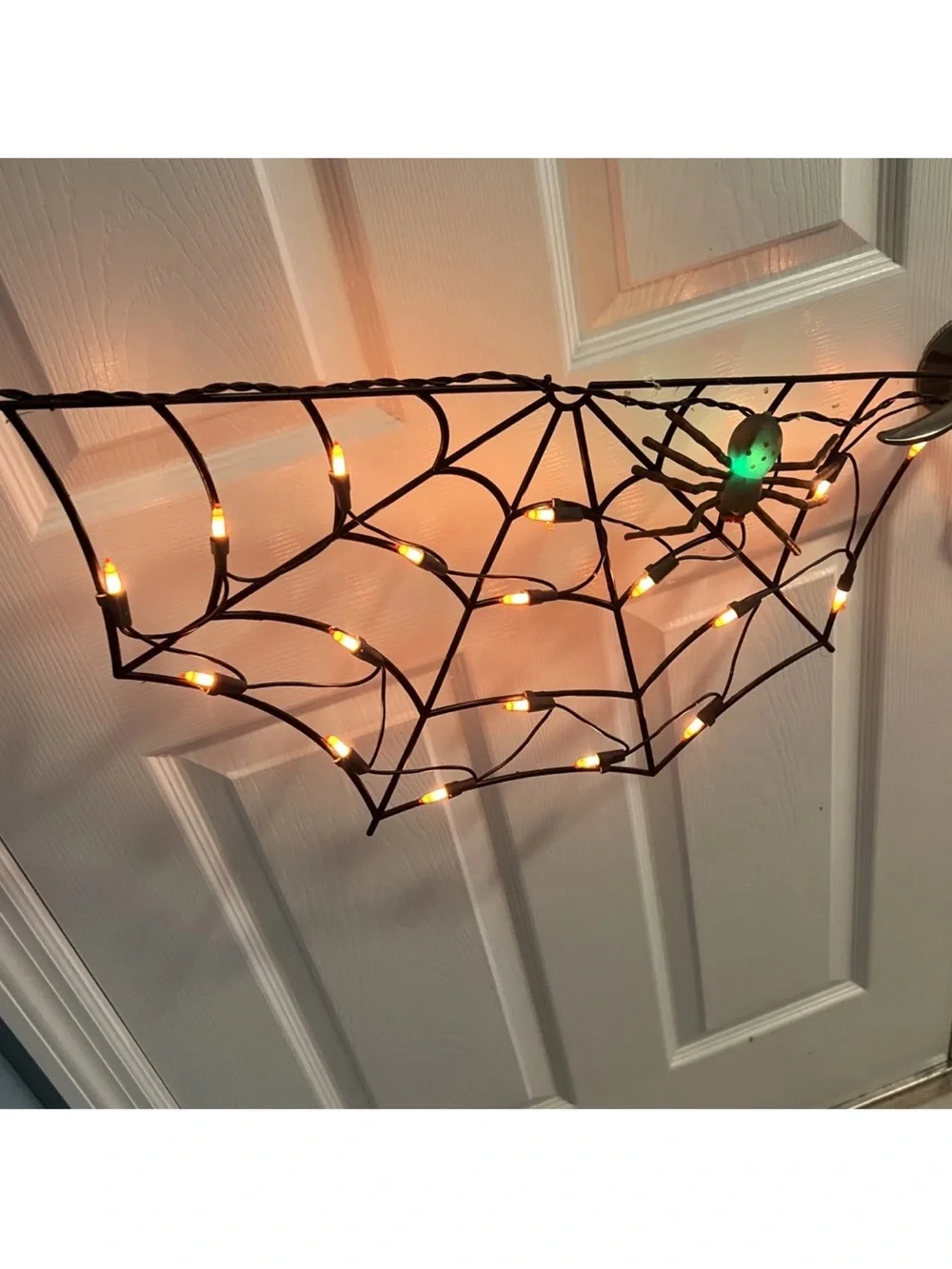 Halloween Spiderweb Light Decoration - Black with Amber Lights